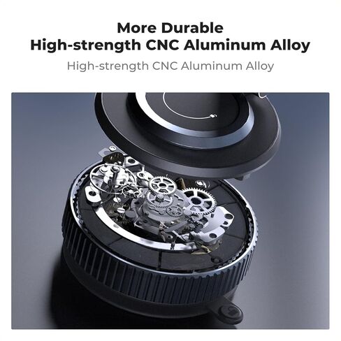 K&F Concept 360° Vacuum Magnetic Car Mount, Foldable Magnetic Phone Holder for Car, 3 Axis Adjustable Magnetic Phone Holder for You Car and Smooth Surface, Compatible with All Cellphones in Saudi Arabia