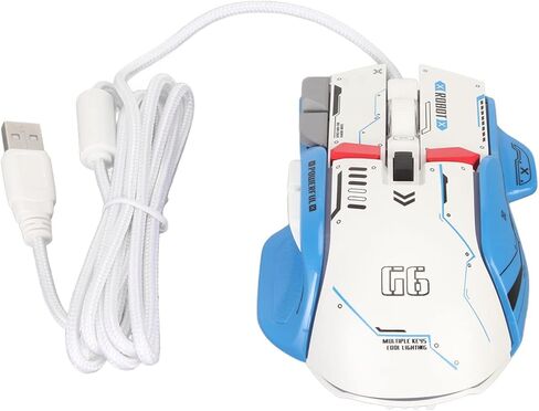 Wired Gaming Mouse, 6 Speed, 12800DPI, 10 Buttons, Macro Programmable Wired RGB Gaming Mouse with 13 RGB Lighting Modes (White) in Kuwait