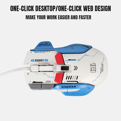 Wired Gaming Mouse, 6 Speed, 12800DPI, 10 Buttons, Macro Programmable Wired RGB Gaming Mouse with 13 RGB Lighting Modes (White) in Kuwait