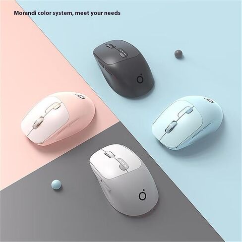 Q500 Sci-Fi اللاسلكي اللاسلكي الفأر المزدوج الوضع ، مكتب ألعاب كتم لنظام التشغيل Windows7 8/10/11MAC OSIOS/Android ، 1600DPI ، Type-C Charging ، Wireless 2.4g ، Q5 (Gray) in Kuwait