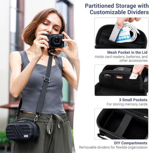 JJC Portable Carry Case Case Pouch for Canon PowerShot V1 G7x III III ، Sony ZV-1F ZV-1 II in Saudi Arabia