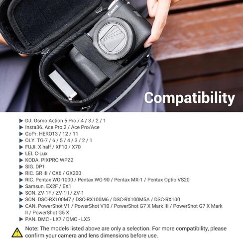 JJC Portable Carry Case Case Pouch for Canon PowerShot V1 G7x III III ، Sony ZV-1F ZV-1 II in Saudi Arabia