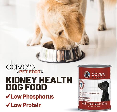 ديفز أغذية الحيوانات الأليفة لدعم الكلى للكلاب مع دعم الكلى (باتيون التونة)، طعام الكلاب الكلوي الرطب، منخفض الفوسفور بدون وصفة طبية، فيتامينات ومعادن مضافة، تركيبة بيطرية (5.5 أونصة، حزمة من 12) in Kuwait