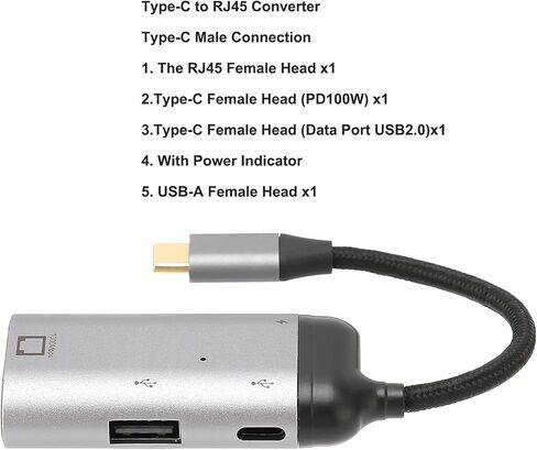Pilipane USB إلى RJ45 Ethernet Adapter ، Gigabit LAN Network Adapter يدعم 10/100/1000 ميغابت في الثانية للكمبيوتر Pro/Air ، 3 Ports USB 3 0 Hub مع RJ45 1GBPS Gigabit Ethernet Adapte ، لجهاز الكمبيوتر المحمول. in Saudi Arabia