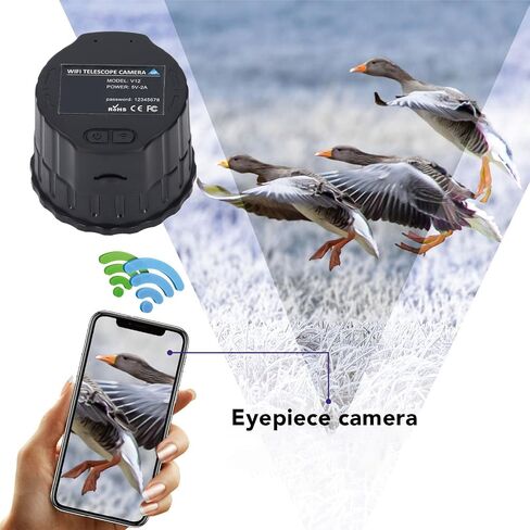 Wi Fi Telescope Camera, Cordless Electronic Eyepiece, 2K Video Recording & 24MP Photo for 24mm-50mm Scopes, for Astrophotography, Bird Watching (32GB) in Saudi Arabia