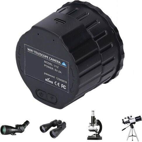 Wi Fi Telescope Camera, Cordless Electronic Eyepiece, 2K Video Recording & 24MP Photo for 24mm-50mm Scopes, for Astrophotography, Bird Watching (32GB) in Saudi Arabia