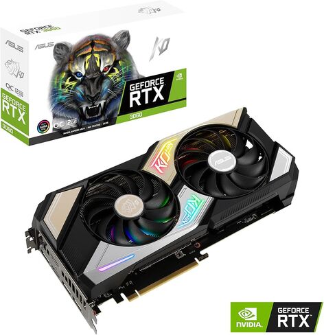 ASUS KO NVIDIA GeForce RTX 3060 V2 OC Edition 12GB GDDR6 Gaming Graphics Card (PCIe 4.0, 12GB GDDR6 memory, LHR, HDMI 2.1, DisplayPort 1.4a, Axial-tech Fan Design, 0dB technology, Enduring capacitors) in Kuwait