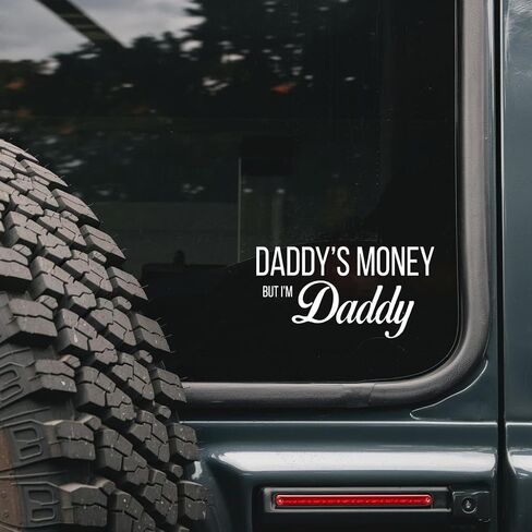 أموال Daddy لكني ملصق Daddy Secal للسيارة - المصد - شاحنة - نافذة - كمبيوتر محمول - عيد ميلاد - هدية يوم الآباء - هدية عيد الميلاد - شارات الفينيل - يضيف لمسة شخصية إلى رحلتك in Saudi Arabia