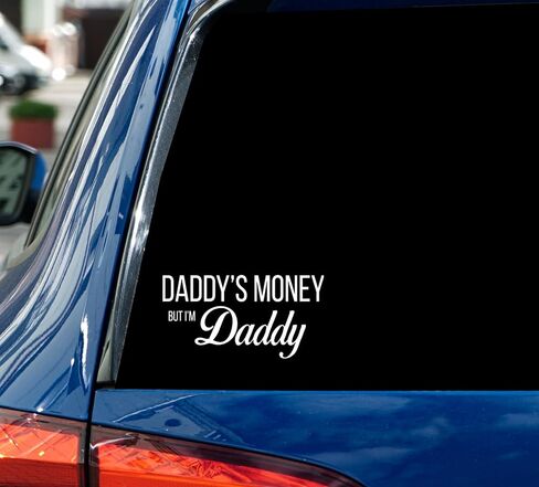 أموال Daddy لكني ملصق Daddy Secal للسيارة - المصد - شاحنة - نافذة - كمبيوتر محمول - عيد ميلاد - هدية يوم الآباء - هدية عيد الميلاد - شارات الفينيل - يضيف لمسة شخصية إلى رحلتك in Saudi Arabia
