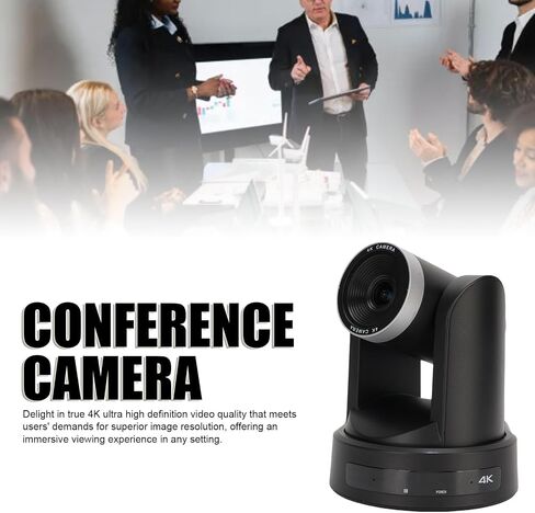 Conference Room Camera System, 4K 12X Optical Zoom USB3.0 IP PTZ Camera with Auto Tracking and 255 Presets, Webcam for Online Meetings Lectures (US Plug) in Saudi Arabia