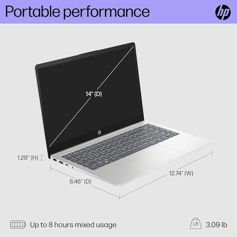 جهاز كمبيوتر محمول رفيع HP 14 بوصة ، شاشة FHD ، الجيل الثالث عشر Intel Core I7-1355U ، 32 جيجابايت ذاكرة الوصول العشوائي in Kuwait