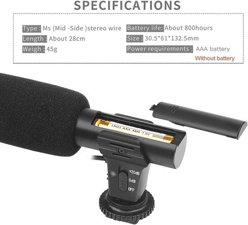Camera Video Microphone DSLR Interview Cardioid Directional Camcorder External Microphones for Recording 3.5mm Interface in Saudi Arabia