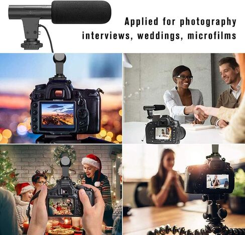 Camera Video Microphone DSLR Interview Cardioid Directional Camcorder External Microphones for Recording 3.5mm Interface in Saudi Arabia