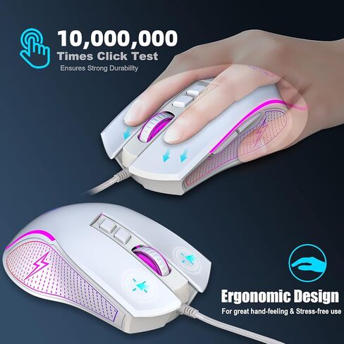 V700BW + X100 USB لوحة مفاتيح كمبيوتر ومجموعة مع 61 مفتاح السلكية RGB الخلفية + ألعاب سلكية ملونة LED 4 مستوى السرعة MAX.0DPI للكمبيوتر الشخصي in Kuwait