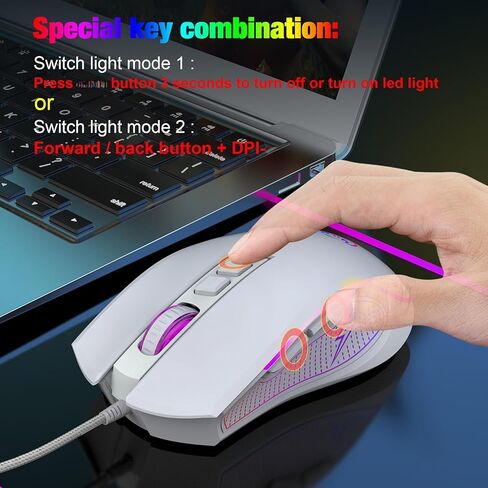 V700BW + X100 USB لوحة مفاتيح كمبيوتر ومجموعة مع 61 مفتاح السلكية RGB الخلفية + ألعاب سلكية ملونة LED 4 مستوى السرعة MAX.0DPI للكمبيوتر الشخصي in Kuwait