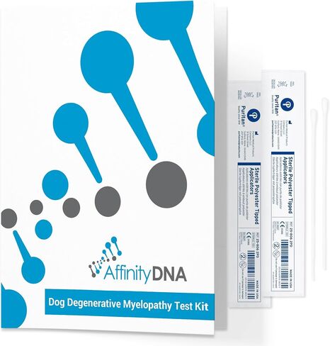 AffinityDNA اختبار الحمض النووي للاعتلال النخاعي التنكسي للكلاب (DM) | مجموعة أدوات جمع العينات المنزلية لكلب واحد | اختبار الجرو DM | النتائج خلال 7 أيام عمل | مجموعة كاملة بدون أي رسوم إضافية in Kuwait