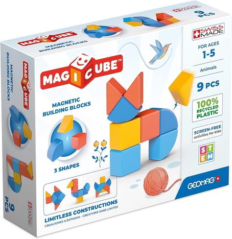 GEOMAG Swiss-Made MagiCube 24-Piece Magnetic Stacking Cubes Building Set, Large Blocks for Toddlers & Kids Ages 1-5, STEM Educational Toy, Creativity, Coordination, Early Learning Fun in Saudi Arabia