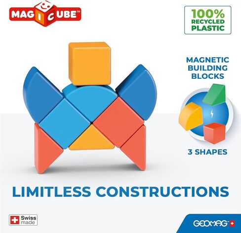 GEOMAG Swiss-Made MagiCube 24-Piece Magnetic Stacking Cubes Building Set, Large Blocks for Toddlers & Kids Ages 1-5, STEM Educational Toy, Creativity, Coordination, Early Learning Fun in Saudi Arabia