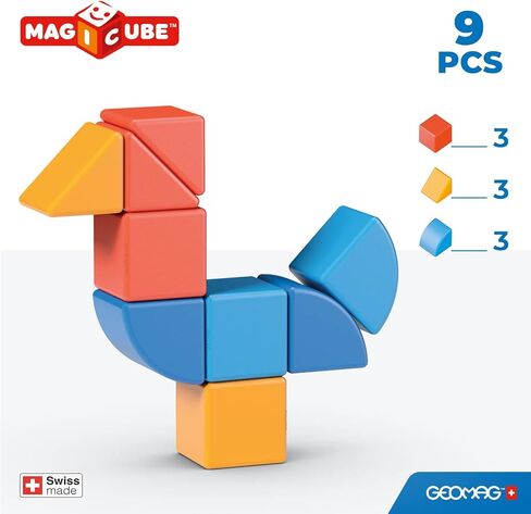 GEOMAG Swiss-Made MagiCube 24-Piece Magnetic Stacking Cubes Building Set, Large Blocks for Toddlers & Kids Ages 1-5, STEM Educational Toy, Creativity, Coordination, Early Learning Fun in Saudi Arabia