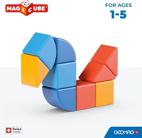 GEOMAG Swiss-Made MagiCube 24-Piece Magnetic Stacking Cubes Building Set, Large Blocks for Toddlers & Kids Ages 1-5, STEM Educational Toy, Creativity, Coordination, Early Learning Fun in Saudi Arabia