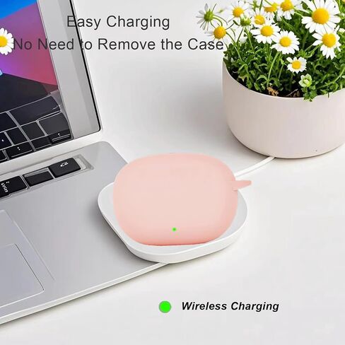 Protective Case for Beats Studio Buds Case, Studio Buds Plus,Cute Cherry Charm Keychain,Pink Print Soft Silicone Case Daisy Key Chains for Beats Studio Buds+ Earbuds for Women Men Pink in Saudi Arabia