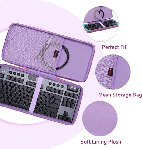 XANAD Hard Case for Logitech G915 TKL, G PRO Keyboard, G PRO X TKL 80% 87 Key Computer Keyboard - Black in Saudi Arabia