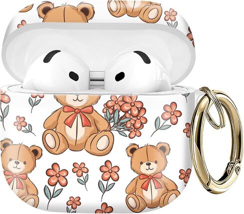 متوافق مع AirPod 4 حالة وقائية مع حلقة المفتاح الذهبي لـ 2024 الجيل الرابع AirPod. مقاومة للصدمات ، مقاومة للغبار ، حالة حماية سماعة الرأس اللاسلكية. （Flamingo） in Kuwait