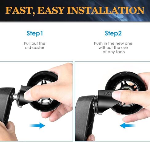 عجلات عجلات كرسي المكتب مجموعة من 5 عجلات مكاتب مطاطية قابلة للاستبدال ، عجلات عجلات عجلات عجلات متينة 3 بوصة سلسة وآمنة لجميع الأرضيات بما في ذلك الخشب الصلب والسجاد تناسب جميع الأرضيات in Kuwait