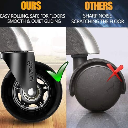عجلات عجلات كرسي المكتب مجموعة من 5 عجلات مكاتب مطاطية قابلة للاستبدال ، عجلات عجلات عجلات عجلات متينة 3 بوصة سلسة وآمنة لجميع الأرضيات بما في ذلك الخشب الصلب والسجاد تناسب جميع الأرضيات in Kuwait