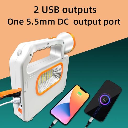 أضواء مصباح شمسي محمول LED مع إخراج USB جانبي الأضواء الكشفية الفانو فانوس الإضاءة المنزلية الطوارئ القابلة لإعادة الشحن عبر انقطاع التيار الكهربائي لوجود طاقة USB للإعصار في الهواء الطلق إعصار في الهواء الطلق in Kuwait