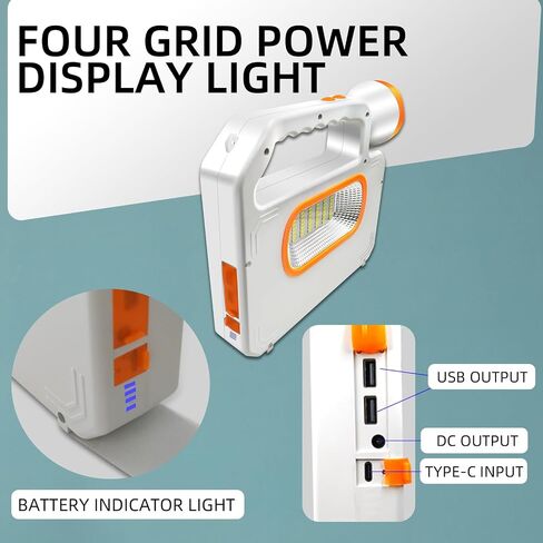 أضواء مصباح شمسي محمول LED مع إخراج USB جانبي الأضواء الكشفية الفانو فانوس الإضاءة المنزلية الطوارئ القابلة لإعادة الشحن عبر انقطاع التيار الكهربائي لوجود طاقة USB للإعصار في الهواء الطلق إعصار في الهواء الطلق in Kuwait