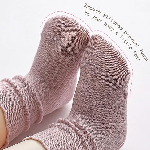 VIAOKUTH Baby Girls Socks Anti Slip Frilly Ruffle Cotton Socks Cute Princess Socks for Toddler Socks 5 Pairs in Kuwait