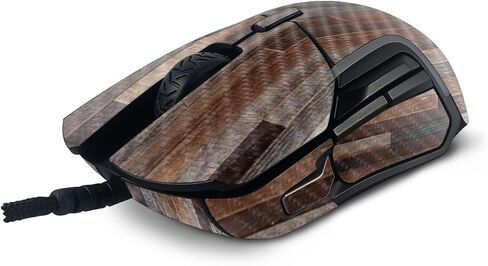MightySkins Carbon Fiber Skin Compatible with SteelSeries Rival 5 Gaming Mouse - Woody | Protective, Durable Textured Carbon Fiber Finish | Easy to Apply, Remove, and Change Styles | Made in The USA in Saudi Arabia