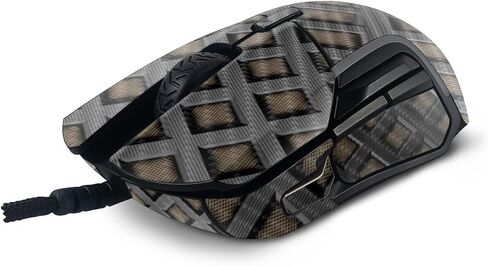 MightySkins Carbon Fiber Skin Compatible with SteelSeries Rival 5 Gaming Mouse - Black Wall | Protective, Durable Textured Carbon Fiber Finish | Easy to Apply and Change Styles | Made in The USA in Saudi Arabia