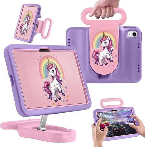 حالة Kids for iPad (A16) 11/10 Gen 2025/2022 ، حالة إيفا المقاومة للصدمات اللطيفة مع المقبض والوقوف ، غطاء مقاوم للطفر للطفل لـ iPad Air 11 Ing (M3/M2) ، زاوية عرض قابلة للتعديل للأطفال (Purple) in Kuwait