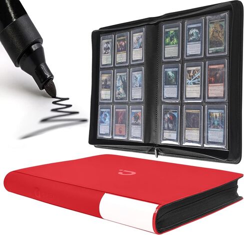 D DACCKIT Top Loader Binder, Holds 288 Cards - 9 Pocket Top Loader Binder for 3" x 4" Rigid Card Holders for Trading Cards or Sports Cards - Model C，Light Purple in Kuwait