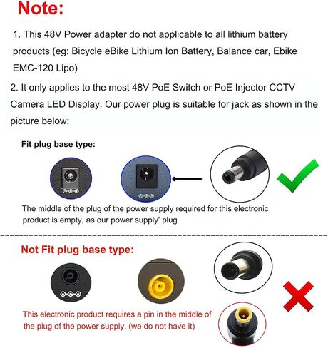 مصدر طاقة 48 فولت 310 مللي أمبير - محول COOLM 48 فولت لهواتف VOIP Polycom IP VVX 300، 301، 310، 311، 400، 401، 410، 411، 500، 501، 511، 600، 601، 611، 1500، Sound Point IP 560، 670 (كابل 6.6 قدم) in Saudi Arabia