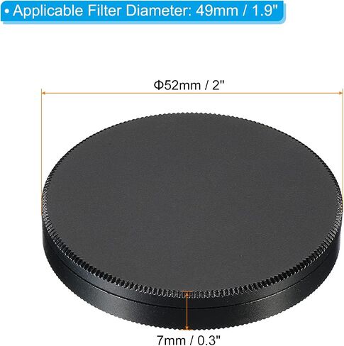 49mm Lens Cap, Camera Lens Cap Cover Universal Front Metal Lens Filter Stacks Cap Protective Case for 49mm Camera Circular Polarizing Fader ND Filter, Black in Saudi Arabia