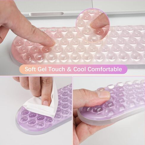 Mosiso Gel Wrist Rest Prest for Mouse Pad & Keyboard Set ، لوحة مفاتيح التدليك المريحة ومجموعة وسادة الماوس ، وتخفيف الألم غير القابل للانزلاق والجلد البارد الناعم وسادة الكتابة للمنزل/المكتب ، والأرجواني والوردي التدرج in Kuwait