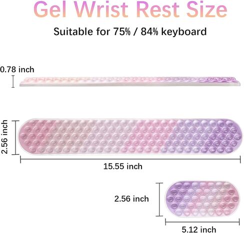 Mosiso Gel Wrist Rest Prest for Mouse Pad & Keyboard Set ، لوحة مفاتيح التدليك المريحة ومجموعة وسادة الماوس ، وتخفيف الألم غير القابل للانزلاق والجلد البارد الناعم وسادة الكتابة للمنزل/المكتب ، والأرجواني والوردي التدرج in Kuwait