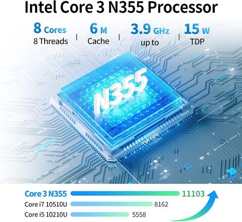 Firewall Mini PC N355 Quad Core, 4 x 2.5GbE i226V LAN, DDR5 0GB RAM 0GB NVMe SSD, Barebone, Fanless Computer Hardware, Micro Router Appliance, AES-NI, OPNsense, TF Slot, with 1v4 Nvme Adapter in Saudi Arabia