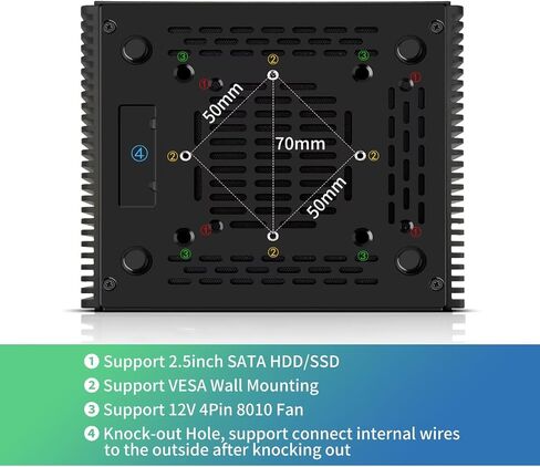 Firewall Mini PC N355 Quad Core, 4 x 2.5GbE i226V LAN, DDR5 0GB RAM 0GB NVMe SSD, Barebone, Fanless Computer Hardware, Micro Router Appliance, AES-NI, OPNsense, TF Slot, with 1v4 Nvme Adapter in Saudi Arabia