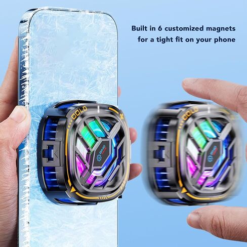 Magnetic Phone Cooler, 5000RPM Semiconductor 20°C Active Cooling, Magnetic Mount for Gaming Phones, Tablets, 5V2A Rapid Chill Tech & RGB Lighting in Saudi Arabia