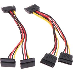 1PC 20CM Sata Extension Cord for HDD SSD Hard Disk SATA Power Y Splitter Cable 15 Pin Male to 15 Pin Female Power Cable(Elbow Head) in Saudi Arabia