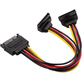 SATA II DISK POWER 15PIN SATA MALE TO 2 15PIN POWER HDD SPLITTER H &*IGH QU> ALITY Y 1 إلى 2 تمديد كابل 15 سم in Kuwait
