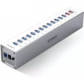 Aluminum 13 Port Multi USB3.0 HUB Splitter with 12V/5A Independent Power Supply 2 Charging Port in Saudi Arabia