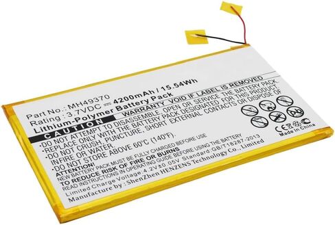 Synergy Digital Tablet Battery, Compatible with RCA RCT6203W46 10 Tablet, (Li-Pol, 3.7V, 4200mAh) Ultra High Capacity, Replacement for RCA MH49370 Battery in Saudi Arabia
