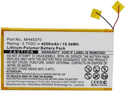 Synergy Digital Tablet Battery, Compatible with RCA RCT6203W46 10 Tablet, (Li-Pol, 3.7V, 4200mAh) Ultra High Capacity, Replacement for RCA MH49370 Battery in Saudi Arabia