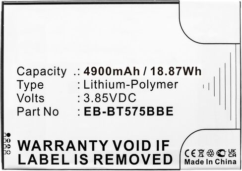 Synergy Digital Tablet Battery, Compatible with Samsung Galaxy Tab Active 3 8.0 2020 Tablet, (Li-Pol, 3.85V, 4900mAh) Ultra High Capacity, Replacement for Samsung EB-BT575BBE Battery in Saudi Arabia