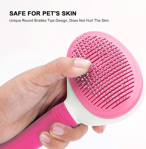 Self Cleaning Slicker Brush, Cat and Dog Brush, Indoor Cat and Dog Grooming Shed Brush, Easy to Remove Loose Undercoat, Used for Long Hair and Short Hair Cat and Dog Hair Removal Brushes, with Massage in Saudi Arabia